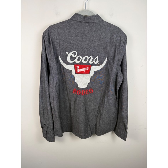 Lucky Brand Other - NWT Lucky Brand Coors Banquet Rodeo Western Shirt Mens Large Grey Cotton Linen
